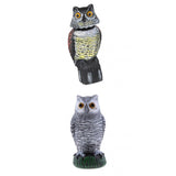 Maxbell 2pcs Realistic Owl Decoy Garden Yard Scarecrow Ornament Home Garden Decor 26cm + 38cm