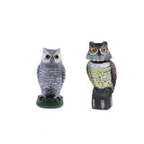 Maxbell 2pcs Realistic Owl Decoy Garden Yard Scarecrow Ornament Home Garden Decor 26cm + 38cm