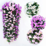 Maxbell Pack of 4Pieces Artificial Violet Bracketplant Silk Flower Garland Wall Home Balcony Hanging Decor