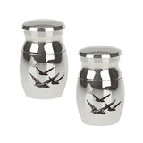 Maxbell 2pcs Pigeon Pattern Keepsake Cremation Ashes Urn Funeral Container Jar Mini