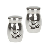 Maxbell 2pcs Pigeon Pattern Keepsake Cremation Ashes Urn Funeral Container Jar Mini