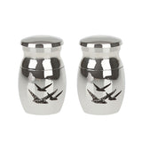 Maxbell 2pcs Pigeon Pattern Keepsake Cremation Ashes Urn Funeral Container Jar Mini