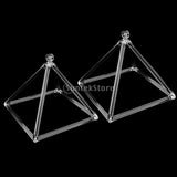 Maxbell 2PCS Sacral Chakra Crystal Singing Pyramid D Note for Meditation Prayer Relax 6'' 8''