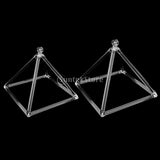 Maxbell 2PCS Sacral Chakra Crystal Singing Pyramid D Note for Meditation Prayer Relax 6'' 8''