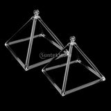 Maxbell 2PCS Sacral Chakra Crystal Singing Pyramid D Note for Meditation Prayer Relax 6'' 8''