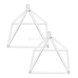 Maxbell 2PCS Sacral Chakra Crystal Singing Pyramid D Note for Meditation Prayer Relax 6'' 8''