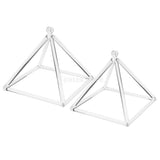 Maxbell 2PCS Sacral Chakra Crystal Singing Pyramid D Note for Meditation Prayer Relax 6'' 8''