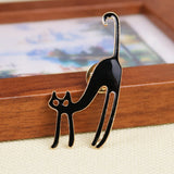 Maxbell 3 Pieces Gold Plated Alloy Metal Novelty Enamel Cute Cat Brooch Collar Pins