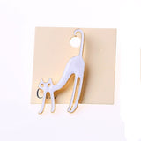 Maxbell 3 Pieces Gold Plated Alloy Metal Novelty Enamel Cute Cat Brooch Collar Pins