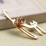 Maxbell 3 Pieces Gold Plated Alloy Metal Novelty Enamel Cute Cat Brooch Collar Pins