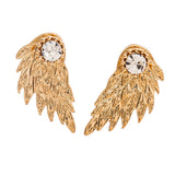 Maxbell 2 Pairs Fashion Women Angel Feather Wing Earrings Rhinestone Dangle Ear Stud