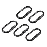 Maxbell 5 Pieces 25KN High Strength Carabiner Screw Gate Lock Karabiner for Rock Climbing Arborist Tree Rigging - By CE