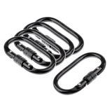 Maxbell 5 Pieces 25KN High Strength Carabiner Screw Gate Lock Karabiner for Rock Climbing Arborist Tree Rigging - By CE