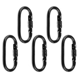 Maxbell 5 Pieces 25KN High Strength Carabiner Screw Gate Lock Karabiner for Rock Climbing Arborist Tree Rigging - By CE