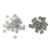 Maxbell 100Pcs Tibetan Silver Filigree Heart And Snowflake Charms Pendants Findings