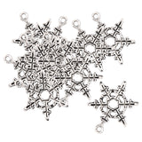 Maxbell 100Pcs Tibetan Silver Filigree Heart And Snowflake Charms Pendants Findings