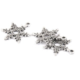 Maxbell 100Pcs Tibetan Silver Filigree Heart And Snowflake Charms Pendants Findings