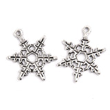 Maxbell 100Pcs Tibetan Silver Filigree Heart And Snowflake Charms Pendants Findings