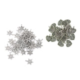 Maxbell 100Pcs Tibetan Silver Filigree Heart And Snowflake Charms Pendants Findings