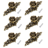 Maxbell 6Pieces Cabinet Pull Drawer Handle Roses Knob Kitchen Hardware Antique Bronze