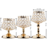 Maxbell 3Pcs/set Goblet Crystal Votive Tealight Candle Holder Candlestick Wedding Banquet Party Tabletop Centerpieces