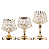 Maxbell 3Pcs/set Goblet Crystal Votive Tealight Candle Holder Candlestick Wedding Banquet Party Tabletop Centerpieces