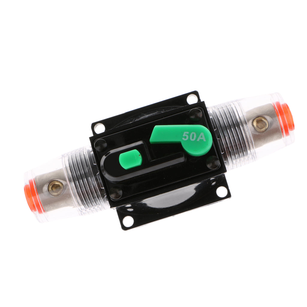 Maxbell 2 Pieces 50A Car Audio Circuit Breaker Fuse Holder Manual Reset Switch
