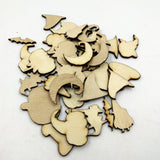 Maxbell 50 Halloween Wooden Shapes Craft & 50 Wood Christmas Embellishments Scrapbooking Card MDF Cut Wood Gift DIY