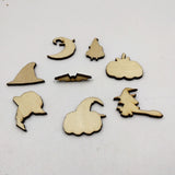 Maxbell 50 Halloween Wooden Shapes Craft & 50 Wood Christmas Embellishments Scrapbooking Card MDF Cut Wood Gift DIY