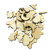 Maxbell 50 Halloween Wooden Shapes Craft & 50 Wood Christmas Embellishments Scrapbooking Card MDF Cut Wood Gift DIY