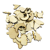 Maxbell 50 Halloween Wooden Shapes Craft & 50 Wood Christmas Embellishments Scrapbooking Card MDF Cut Wood Gift DIY