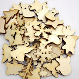 Maxbell 50 Halloween Wooden Shapes Craft & 50 Wood Christmas Embellishments Scrapbooking Card MDF Cut Wood Gift DIY