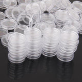 Maxbell 300 Pieces Clear Round Boxed Coin Holder Container Plastic Capsules Coin Box Display Cases 26mm 27mm 32mm Mixed