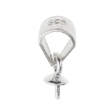 Maxbell 10 Pieces Pendant Clip & Pendant Clasp, Pinch Clip Bail Pendant Connector Silver