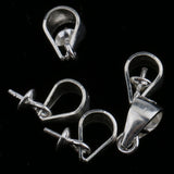 Maxbell 10 Pieces Pendant Clip & Pendant Clasp, Pinch Clip Bail Pendant Connector Silver