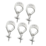 Maxbell 10 Pieces Pendant Clip & Pendant Clasp, Pinch Clip Bail Pendant Connector Silver