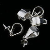 Maxbell 10 Pieces Pendant Clip & Pendant Clasp, Pinch Clip Bail Pendant Connector Silver