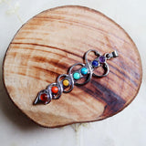 Maxbell 3 Pieces 7 Colorful Gemstone Beads Pendant for Necklace