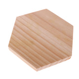 Maxbell 2Pieces Plain Unpainted Wooden Earrings Stand Case Hexagon Jewelry Display