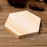 Maxbell 2Pieces Plain Unpainted Wooden Earrings Stand Case Hexagon Jewelry Display