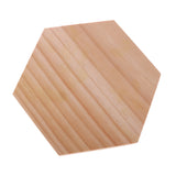 Maxbell 2Pieces Plain Unpainted Wooden Earrings Stand Case Hexagon Jewelry Display