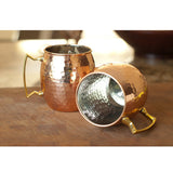 Maxbell 4pcs Moscow Mule Mug Cup Handmade Hammered Moscow Mule Mug with Brass Handle