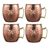 Maxbell 4pcs Moscow Mule Mug Cup Handmade Hammered Moscow Mule Mug with Brass Handle