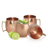 Maxbell 4pcs Moscow Mule Mug Cup Handmade Hammered Moscow Mule Mug with Brass Handle