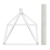 Maxbell Crystal Singing Pyramid  D Note for Sacral Singing Bowl 6 inch+Suede Mallets