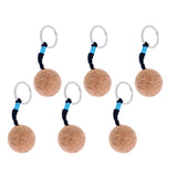 Maxbell (Pack of 6) Lightweight 35mm Floating Cork Keyring, Floatable Water Buoyant Key Ring, Marine Sailing Kayaking Boat Float Key Ring