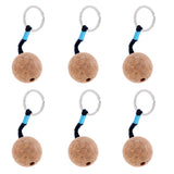 Maxbell (Pack of 6) Lightweight 35mm Floating Cork Keyring, Floatable Water Buoyant Key Ring, Marine Sailing Kayaking Boat Float Key Ring