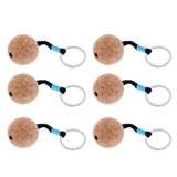 Maxbell (Pack of 6) Lightweight 35mm Floating Cork Keyring, Floatable Water Buoyant Key Ring, Marine Sailing Kayaking Boat Float Key Ring