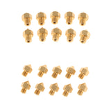 Maxbell Copper 3D Printer 10X0.3mm+10X0.4mm Extruder Brass Nozzle Print Head Durable,