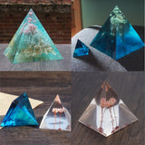 Maxbell 3 Pieces Pyramid Pendant Mold Dried Flower DIY Silicone Jewelry Making Mould Tools 20/30/50mm